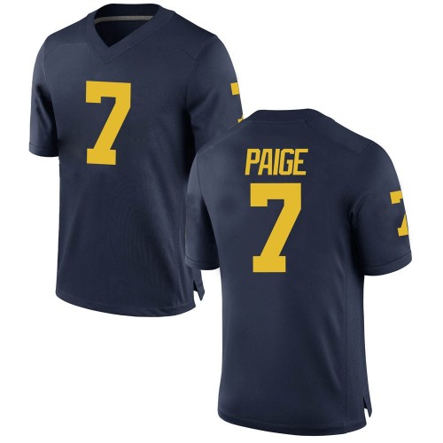 Makari Paige Michigan Wolverines Men's NCAA #7 Navy Replica Brand Jordan College Stitched Football Jersey SBR8554HY
